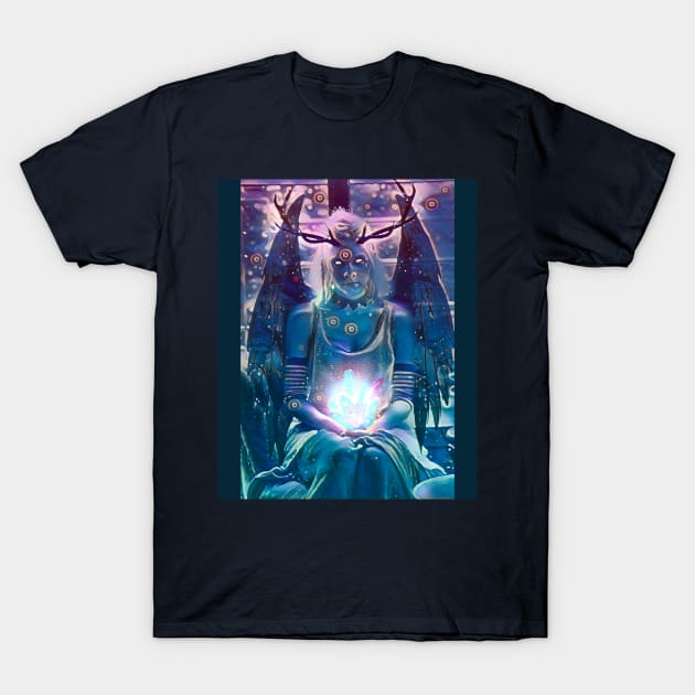 Aurora Blue Angel Demon T-Shirt by kelseydjpaint